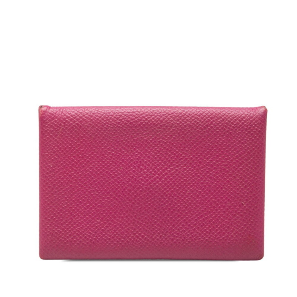 Hermes Calvi business card holder/card case, A stamp, 2017, purple leather, w...